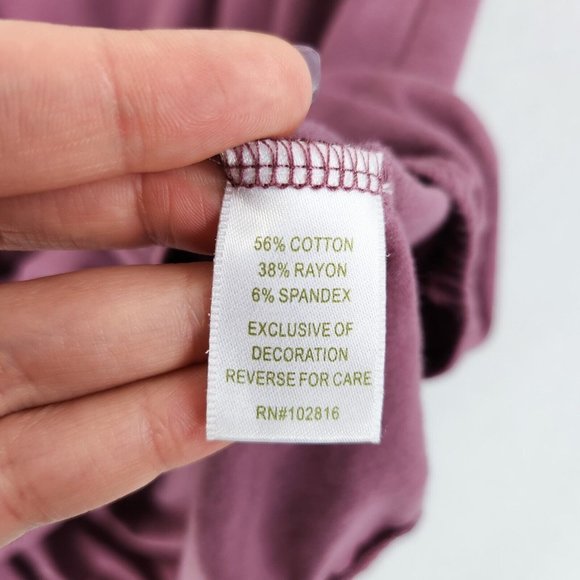 Garnet Hill Shirt Womens Small Mauve Purple Pink Cap Sleeve Scoop Neck Casual - Picture 7 of 9